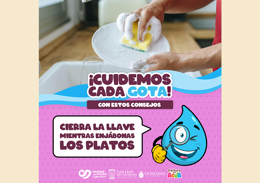 Cierra la llaves mientras enjabonas los trastes